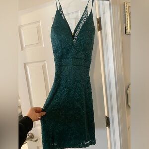 Emerald green mini dress!